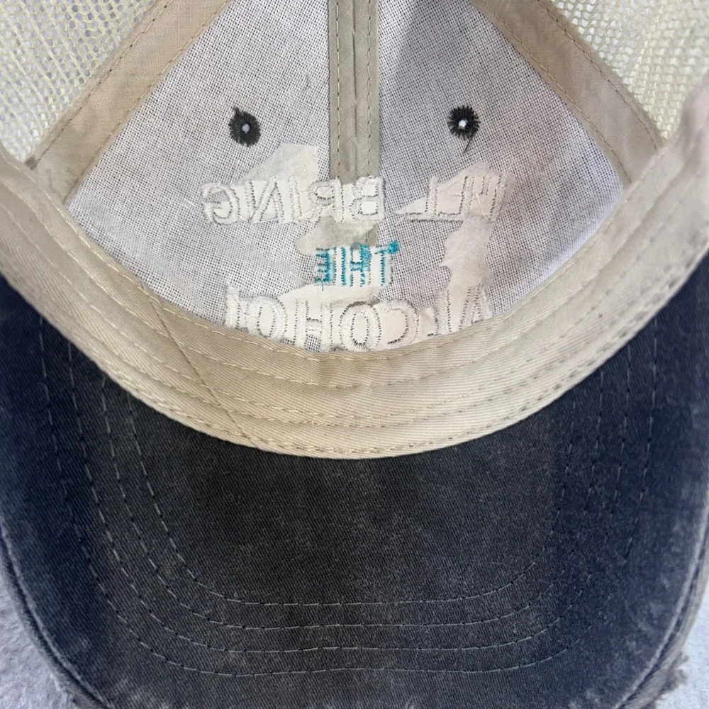 I'll Bring The Alcohol Mens Black Adams Trucker Hat Distressed Snapback OSFM